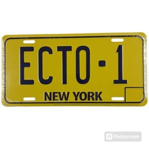GHOSTBUSTER ECTO-1 License Plate Metal Movie NY Novelty Sign Media Room Gift